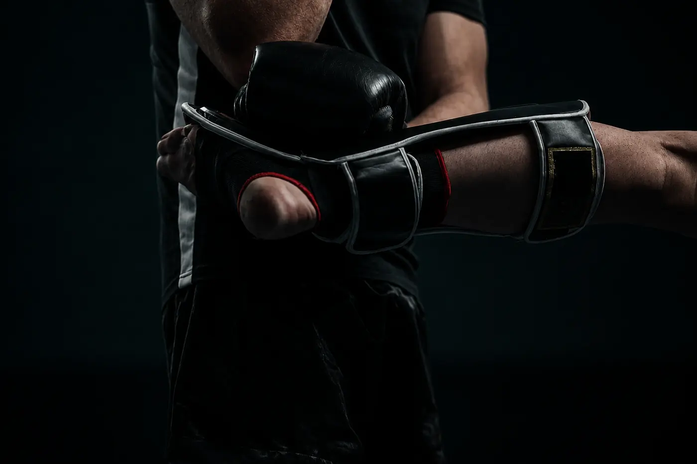Close-up of boxing gloves used in self defence training
